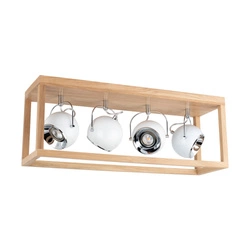 Roy Ceiling Lamp Incl.4xLED GU10 5W Oiled Oak/White Metal 5222474L