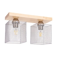 Norman Wood Ceiling Lamp 2xE27 Max.25W Birch Wood/Chrome Metal 8175260