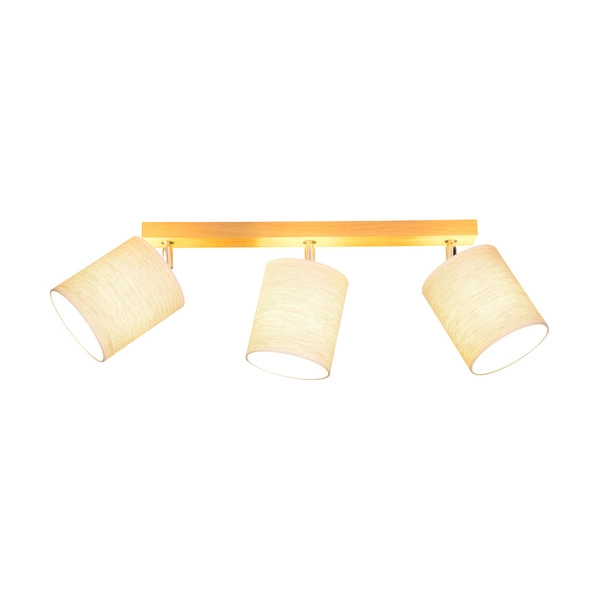 Boho Ceiling Lamp 3xE27 Max.25W Oiled Oak/Beige Linen 56791374