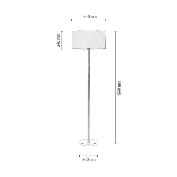 Leila Floor Lamp 1xE27 Max.60W Chrome Metal/Transparent PVC Cable/Multicolor Paper+PCV Shade with Crocodile pattern 6651028