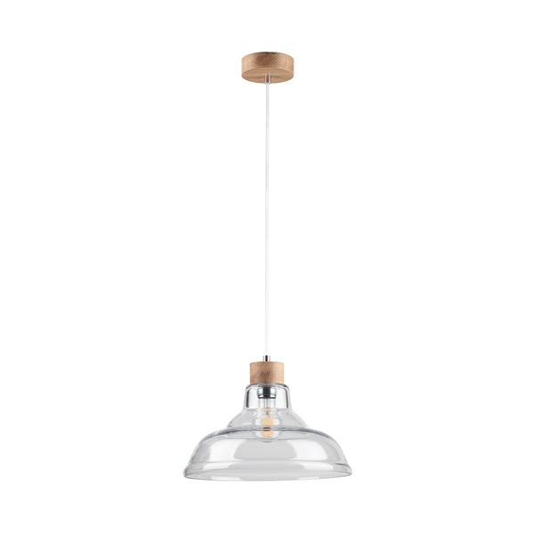 Avino Pendant Lamp 1xE27 Max.60W Oiled Oak/Transparent/Transparent