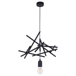 Glenn Pendant Lamp 1xE27 Max.60W Black Metal/Black PVC Cable 9222104