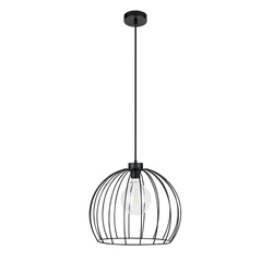 Coop Pendant Lamp 1xE27 Max.60W Black Metal/Black PVC Cable 1881904