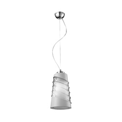 Crister Pendant Lamp 1xE27 Max.60W Chrome Metal/Transparent-White Glass