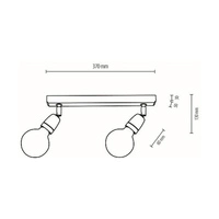 Porcia Wood Ceiling Lamp 2xE27 Max.25W Oiled Oak/White Ceramics 8125274