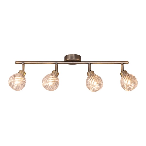 Wave Ceiling Lamp Incl. 4xG9 Max.28W Patina Metal/Transparent Glass 2102411