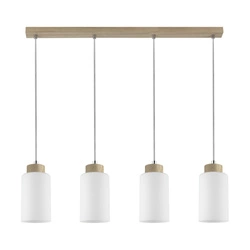 Bosco Pendant Lamp 4xE27 Max.60W Oiled Oak/Transparent/White 1720474