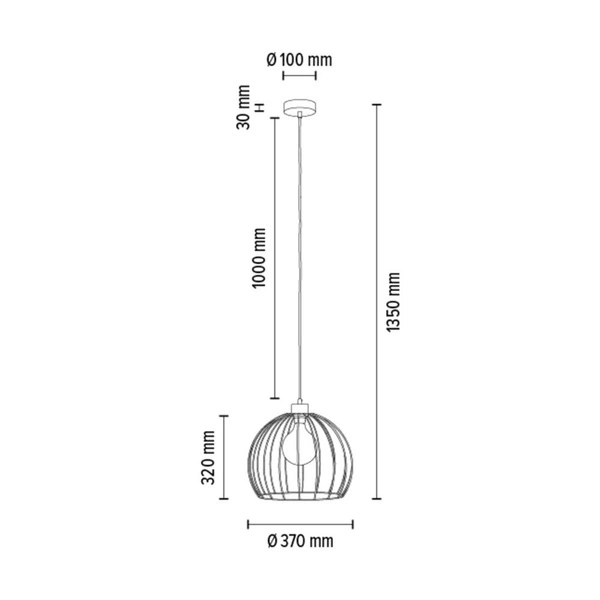Lampa wisząca Coop 1xE27 maks. 60W czarny metal/czarny kabel PVC 1881904
