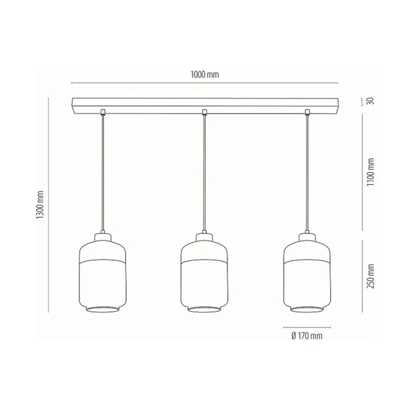 Amaretto Pendant Lamp 3xE27 Max.60W White Metal/Transparent PVC/White-Transparent Glass 15800302
