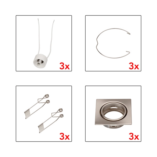 Cristaldream Set of Downlights 3xGU10 Max.50W Satin Metal 23050327