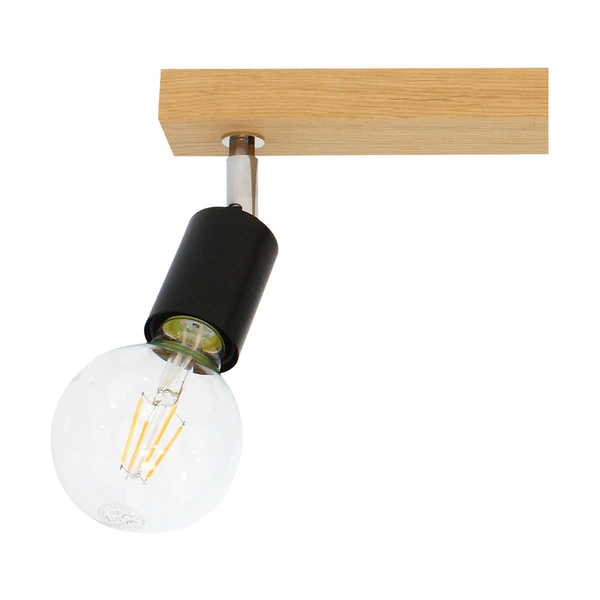 Elmo Ceiling Lamp 3xE27 Max.25W Oiled Oak/Black Metal 2264374