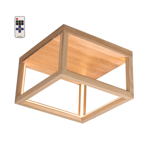 Kago LED Ceiling Lamp 1xLED Samsung 24V Integrated 2520lm 3000K 27W Oiled Oak with Remote Control 91507174