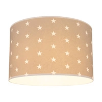 Lampshade Cylinder E27 H20 Gray-White Fabric with stars pattern A1320