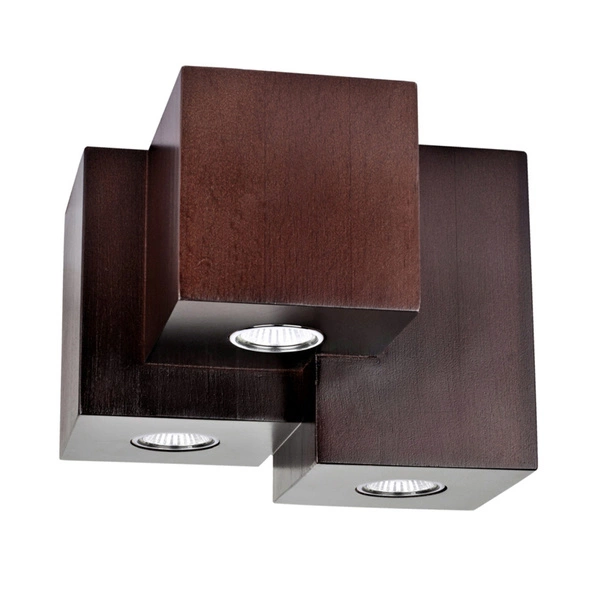 Wooddream Square Ceiling Lamp 3xGU10 Max.6W Walnut Beech Wood 2076376