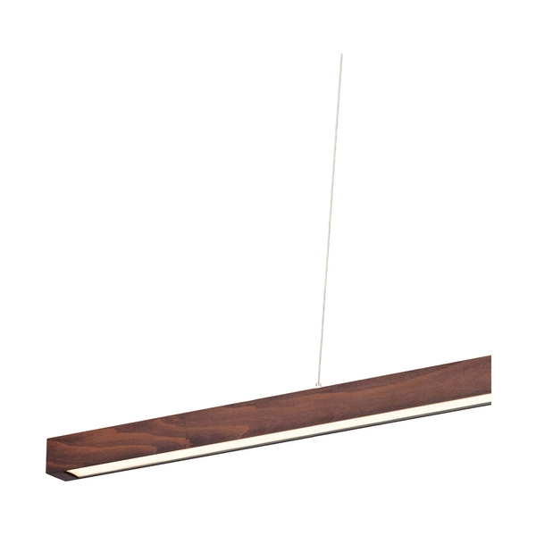 Smal Single Pendant Lamp 2xLED 24V Integrated 2722lm 3000K 34,5W Walnut Beech Wood/Transparent PVC Cable with Touch Dimmer 1509976