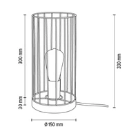 Timeo Table Lamp 1xE27 Max.25W Oiled Oak/Black Metal/Black PVC Cable 796049174
