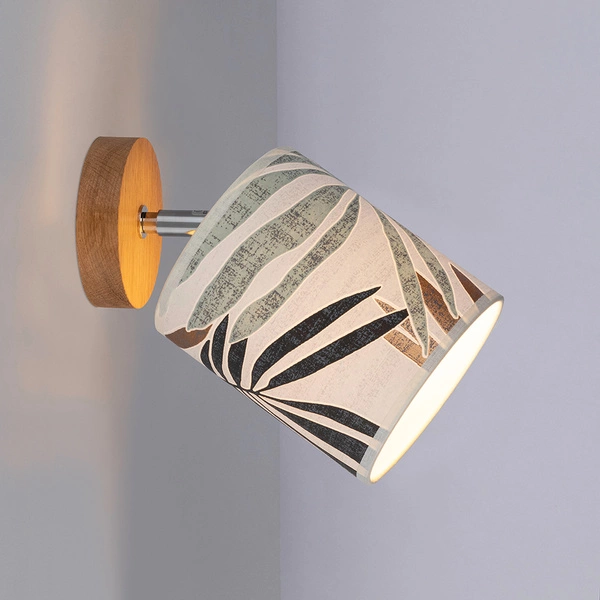 Hoja Wall Lamp 1xE27 Max.25W Oiled Oak/Multicolor Wallpaper 56747174