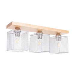 Lampa sufitowa Norman Wood 3xE27 Max.25W Drewno brzozowe/Chromowany metal 8175360