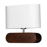 Marinna Table Lamp 1xE27 Max.25W Walnut Beech Wood/Transparent PVC Cable/White Fabric Shade 7611076
