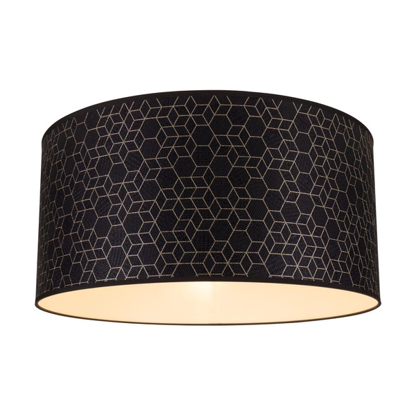 Lampshade Cylinder E27 H20 Black-Gold Wallpaper A0639