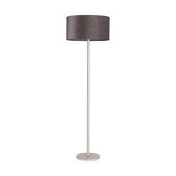 Lampa podłogowa Scarlett 1xE27 maks. 60W satynowy metal/przezroczysty kabel PVC/szary aksamitny klosz 6742027