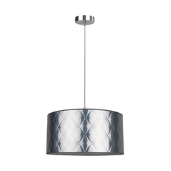 Maxima Pendant Lamp 1xE27 Max.60W Chrome Metal/Transparent PVC Cable/Silver Fabric Shade