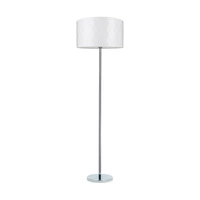 Maxima Floor Lamp 1xE27 Max.60W Chrome Metal/Transparent PVC Cable/White Fabric Shade 6591028