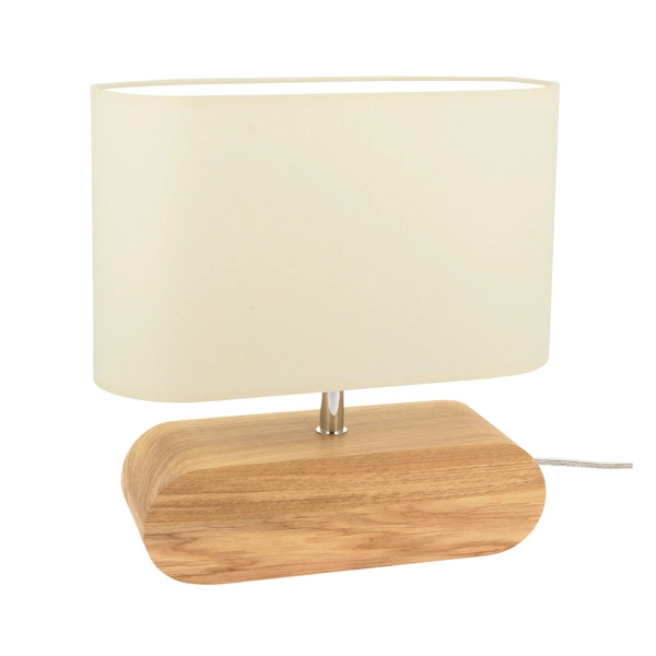 Marinna Table Lamp 1xE27 Max.25W Oiled Oak/Transparent/Cream 7612074