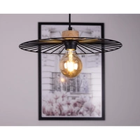 Balerina Pendant Lamp 1xE27 Max.60W Oiled Oak/Black Metal/Black PVC Cable 1010420031010