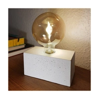 Strong Double Table Lamp 1xE27 Max.25W White Concrete/Black PVC Cable 7370937