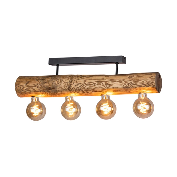 Trabo Simple Lampa Sufitowa 4xE27 Max.60W Barwiona Sosna Brązowa/Czarny Metal 6998404