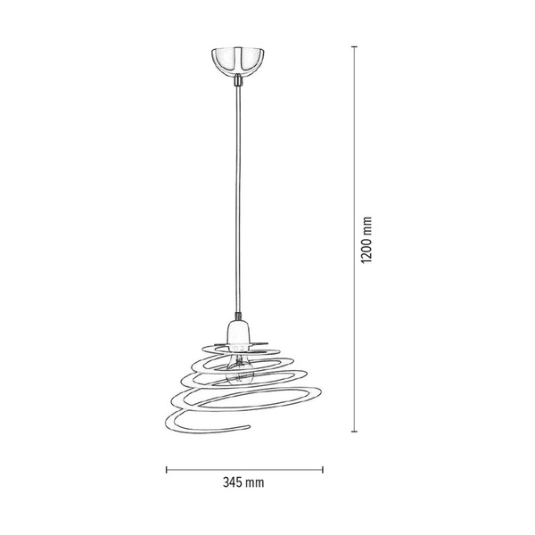 Komet Pendant Lamp 1xE27 Max.60W Chrome Metal/Black Metal/Black PVC Cable 1851104