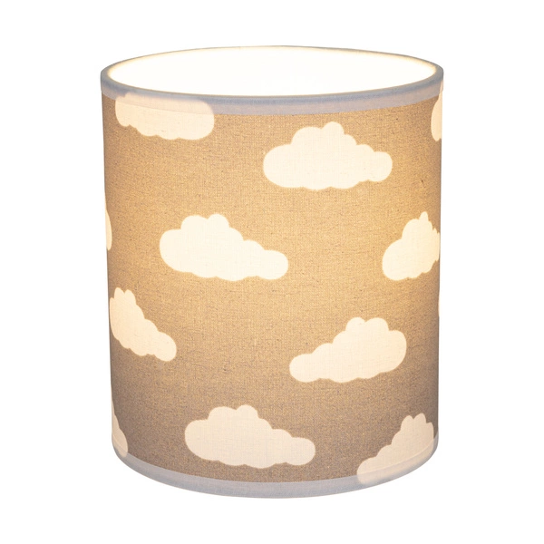Lampshade Cylinder E27 H20 Gray-White Fabric with cloud pattern A1352