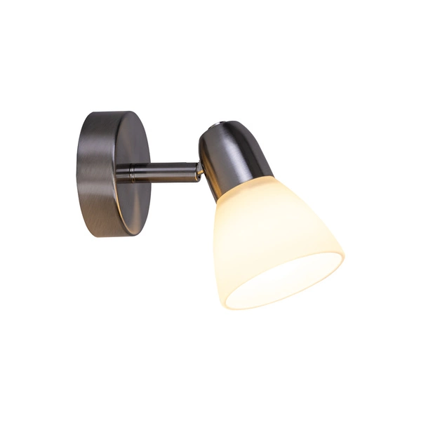 Alga Wall Lamp 1xE14 Max.40W Satin Metal/White Glass 3870127