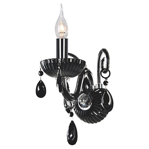 Queen Wall lamp 1xE14 Max.40W Black/Chrome 9140104