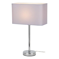Cadre Table Lamp 1xE27 Max.25W Chrome Metal/Transparent PVC Cable/White Fabric Cable 93920128