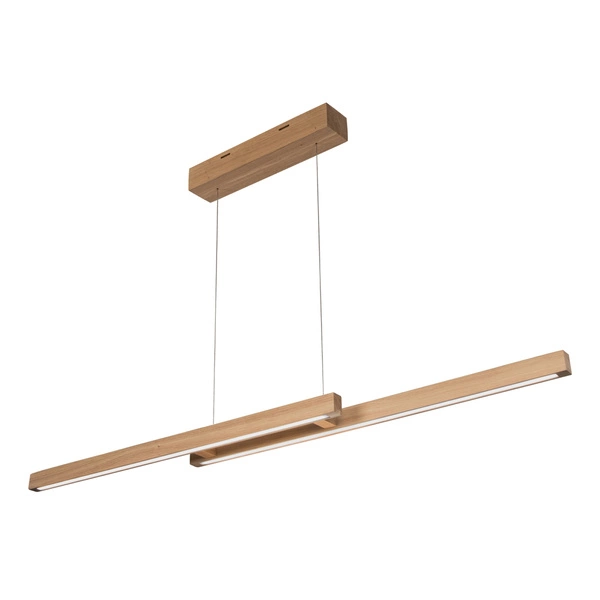 Smal Double Pendant Lamp 2xLED 24V 22.5W Int. Oiled Oak with Touch Dimmer/Rollizug 1027403800000