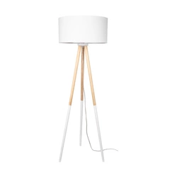 Panda Floor Lamp 1xE27 Max.60W Birch-White Wood/Transparent PVC Cable/White Fabric Shade 6010208210510