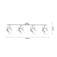 INGA ceiling strip lamp 3 pt chrome 2741428