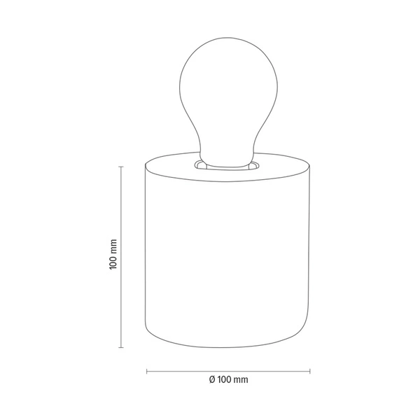 Mocna okrągła lampa stołowa 1xE27 Max.25W szary beton/czarny kabel PVC 6070936