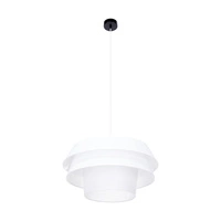 Amar Pendant Lamp 1xE27 Max.60W Black Metal/Transparent PVC Cable/White Fabric Shade 160950104
