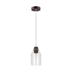 Alessandro Wood Lampa Wisząca 1xE27 Max.60W Orzech/Transparentny 1760176