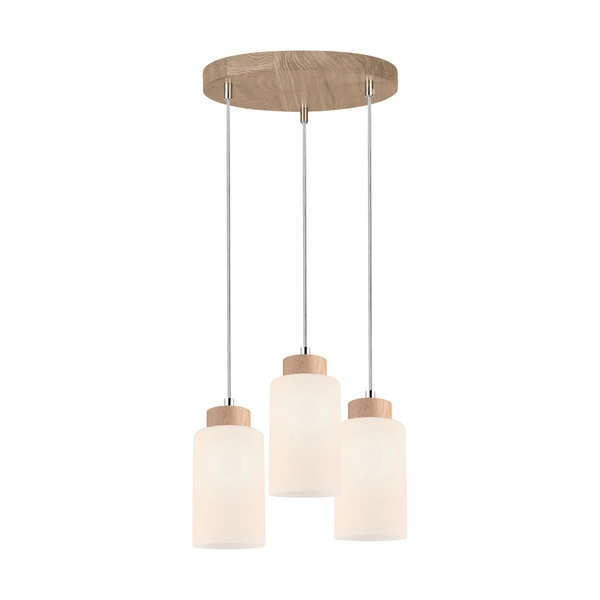 Bosco Pendant Lamp 3xE27 Max.60W Oiled Oak/Transparent/White 1720574