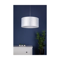 Prata Pendant Lamp 1xE27 Max.60W Gray Metal/Transparent PVC Cable/Silver Fabric Shade 957280227