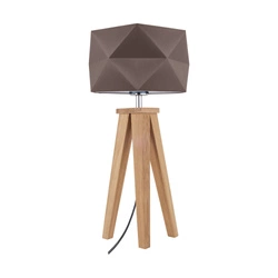 Finja Table Lamp 1xE27 Max.60W Oiled Oak/Anthracite Fabric Cable/Brown Fabric Shade 6833174