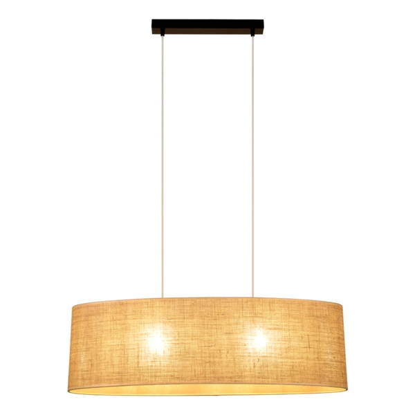 Jute Lampa Wisząca 2xE27 Max.40W Czarny/Transparentny/PVC/Beżowy 17910204