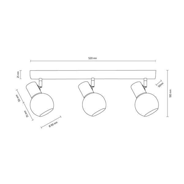 Karin Ceiling Lamp 3xE14 Max.40W Oiled Oak/White 2231374