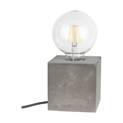 Mocna kwadratowa lampa stołowa 1xE27 Max.25W Szary beton/Czarny kabel PVC 6170936