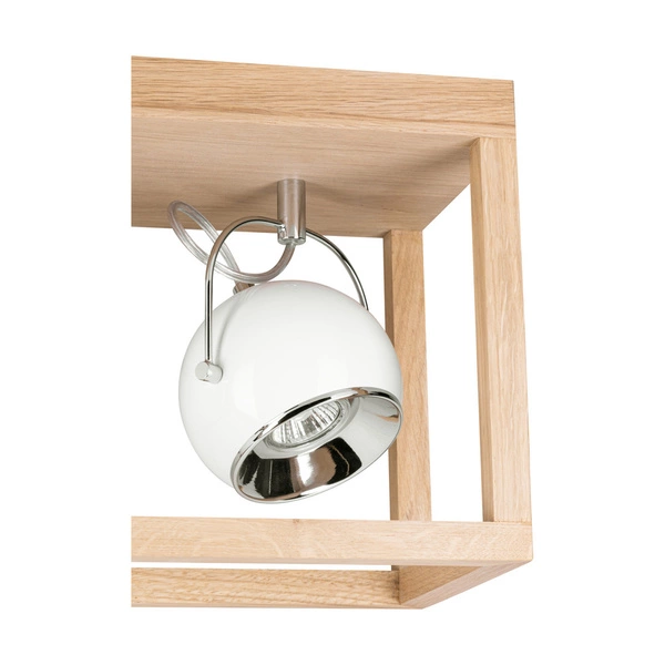 Roy Ceiling Lamp Incl.3xLED GU10 5W Oiled Oak/White Metal 5222374