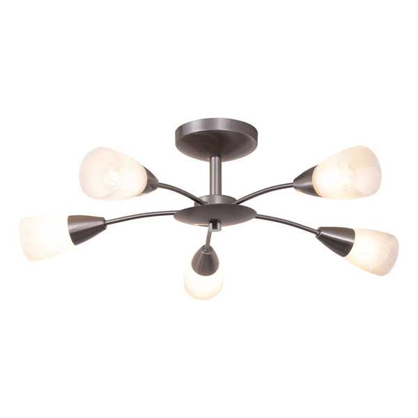 Oriana Ceiling Lamp 5xE14 Max.40W Satin Metal/White Glass 9031527
